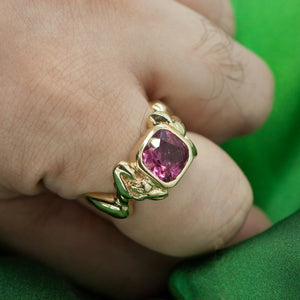 Erotica Figure Ring in Gold with Pink Tourmaline View On (6719960219805)