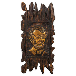 Driftwood and Tim Plaque of Abraham Lincoln (7234754707613)