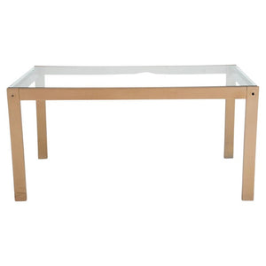 Modern Glass Inset Enamelled Frame Dining Table (8116920058163)