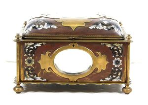French Renaissance Revival Champleve Enamel Jewelry Box with Oval Mirror Inserts (6720003670173)