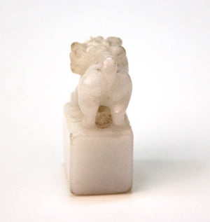 Chinese White Jade Seal with Foo Dog (6719999377565)