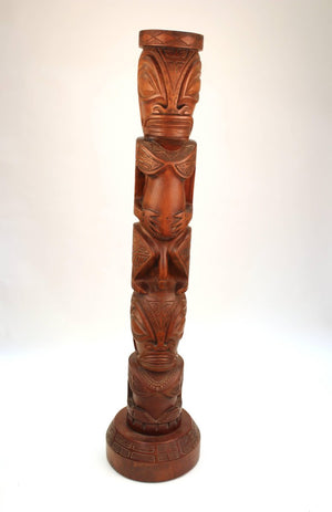 Tribal Totem of Human Figures in Carved Wood  (6719831408797)
