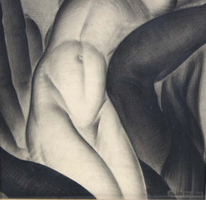 Major Felten 'Bilitis' American Art Deco Female Nude Charcoal Drawing (6720005865629)