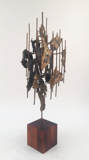 Mid-Century Brutalist Torch Cut Steel Sculpture (6719727075485)