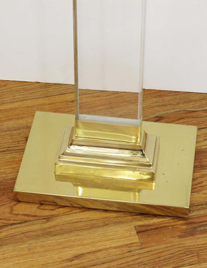 Postmodern Ionic Column Floor Lamp in Brass and Lucite (6720036143261)