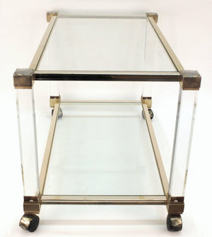 French Pierre Vandel Paris Bar Cart in Lucite, Chrome and Glass (6719787630749)