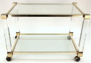 French Pierre Vandel Paris Bar Cart in Lucite, Chrome and Glass (6719787630749)