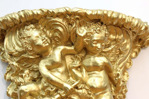 Baroque Revival Style Gilt Wall Bracket with Putti (6720027885725)