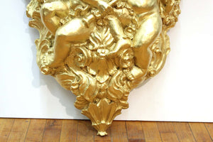 Baroque Revival Style Gilt Wall Bracket with Putti (6720027885725)