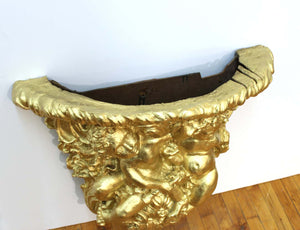 Baroque Revival Style Gilt Wall Bracket with Putti (6720027885725)