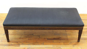 Victorian Gothic Revival Carved Wood Banquette Ottoman (6720049250461)