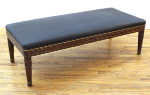 Victorian Gothic Revival Carved Wood Banquette Ottoman (6720049250461)