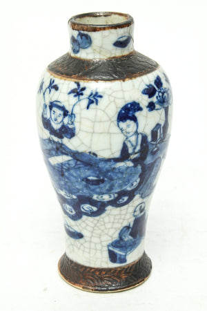 Chinese Qing Dynasty Blue and White Pottery Vase (6719991546013)