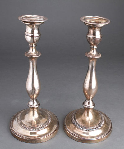 Regency Style Silver-Plate Candlesticks