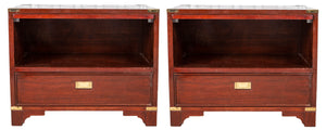 Empire Style Mahogany Campaign Side Tables, Pair (7414158786717)