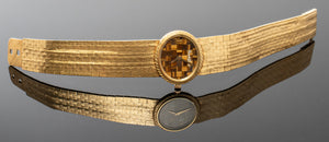 Bueche-Girod 18K Yellow Gold Tiger's Eye Watch (6955022844061)