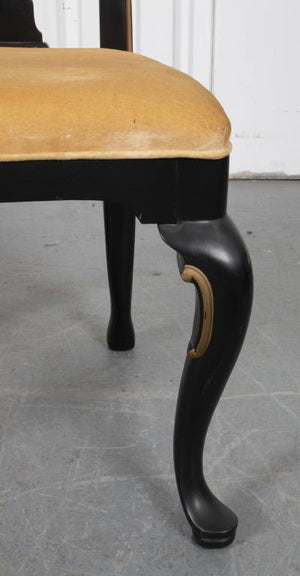 Queen Anne Style Ebonized Side Chairs, 4 (7416009523357)