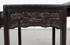 Chinese Carved Ebonized Nesting Tables, Set of 3 (7036687745181)