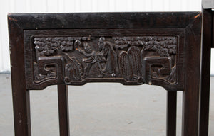 Chinese Carved Ebonized Nesting Tables, Set of 3 (7036687745181)