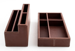 Brown Leather Desk Organizers, 2 (7372186714269)