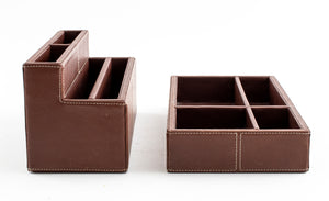 Brown Leather Desk Organizers, 2 (7372186714269)
