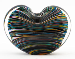 Caleb Siemon Hand-Blown Striped Heart Bud Vase (7274908352669)