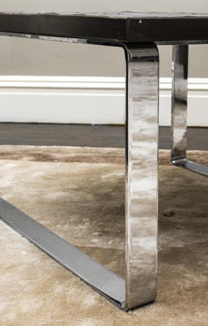 Modern Chrome End Tables W Stone Tops (7226208026781)