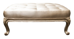 Louis XV Revival Large Silvered Ottoman (7221432975517)