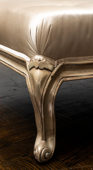 Louis XV Revival Large Silvered Ottoman (7221432975517)