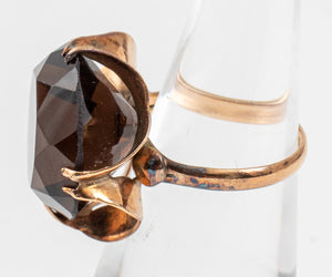Vintage 1960's 18K Rose Gold Smoky Quartz Ring (7323246592157)