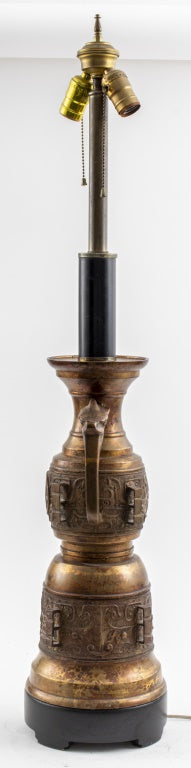 Chinese Gilt Bronze Urn Mounted as Lamp (7501532233885)