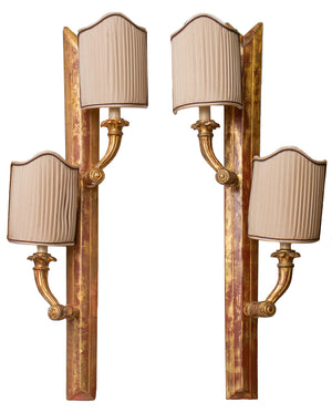 Pair of Neoclassical Manner Giltwood Wall Sconces (7456171065501)