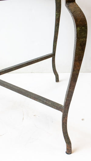 Wrought Iron Circular Table with Glass Top (7512089034909)