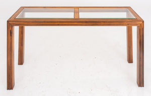 Widdicomb Manner, Modern Wood and Glass Table, 1980s (7515679621277)