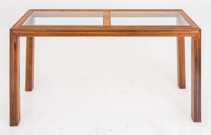 Widdicomb Manner, Modern Wood and Glass Table, 1980s
