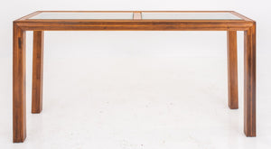 Widdicomb Manner, Modern Wood and Glass Table, 1980s (7515679621277)