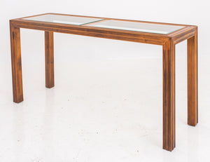 Widdicomb Manner, Modern Wood and Glass Table, 1980s (7515679621277)