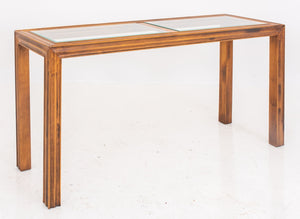 Widdicomb Manner, Modern Wood and Glass Table, 1980s (7515679621277)