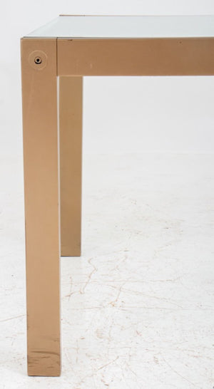 Modern Glass Inset Enamelled Frame Dining Table (8116920058163)