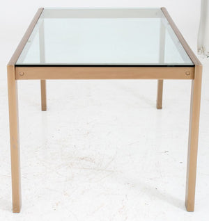 Modern Glass Inset Enamelled Frame Dining Table (8116920058163)