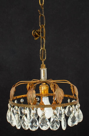 Hollywood Regency Gilt Metal Ceiling Pendant 1960s (8051448119603)