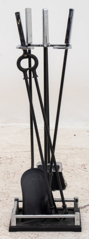 Modern Polished Steel Fireplace Tool Set (8051417907507)