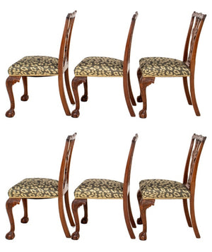 Chippendale Style Mahogany Side Chairs, ca. 1900, Set of 6 (8092211151155)