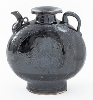 Chinese Yuan Cizhou Black Glazed Moon Ewer (8177946689843)