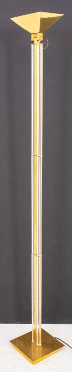 Mauro Marzollo for TVE Brass & Acrylic Floor Lamp (8167587676467)