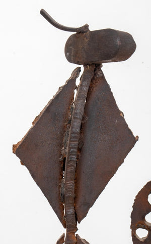 Illegibly Signed Brutalist Metal Sculpture (8155659403571)