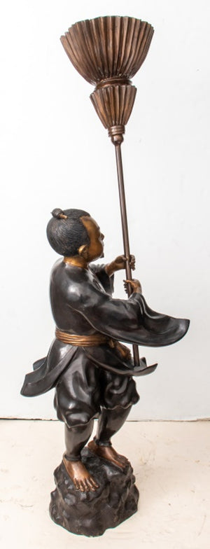 Japanese Bronze Figure of Attendant w/ Chamara (8237650215219)