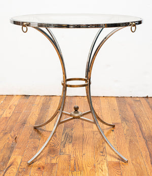 Jansen Style Chromed Metal Gueridon Side Table (7050677420189)