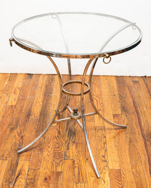 Jansen Style Chromed Metal Gueridon Side Table (7050677420189)