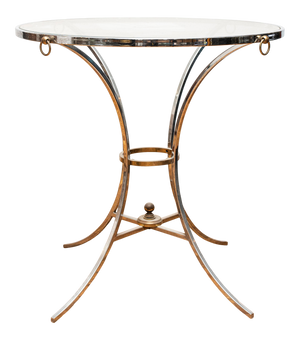 Jansen Style Chromed Metal Gueridon Side Table (7050677420189)